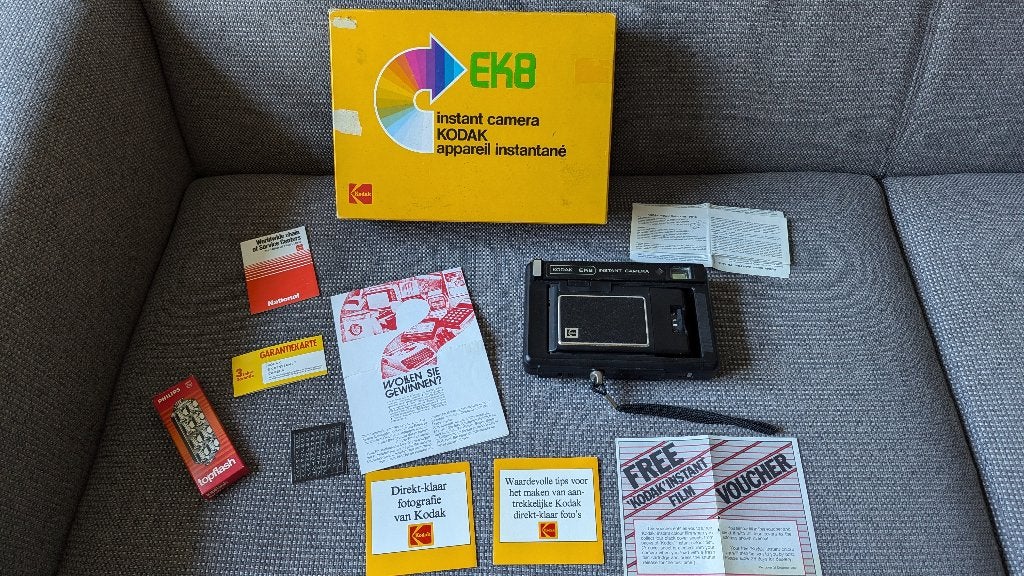 Kodak EK8 Instant Camera met originele doos en accessoires, Ophalen of Verzenden, Zo goed als nieuw, Polaroid, Kodak