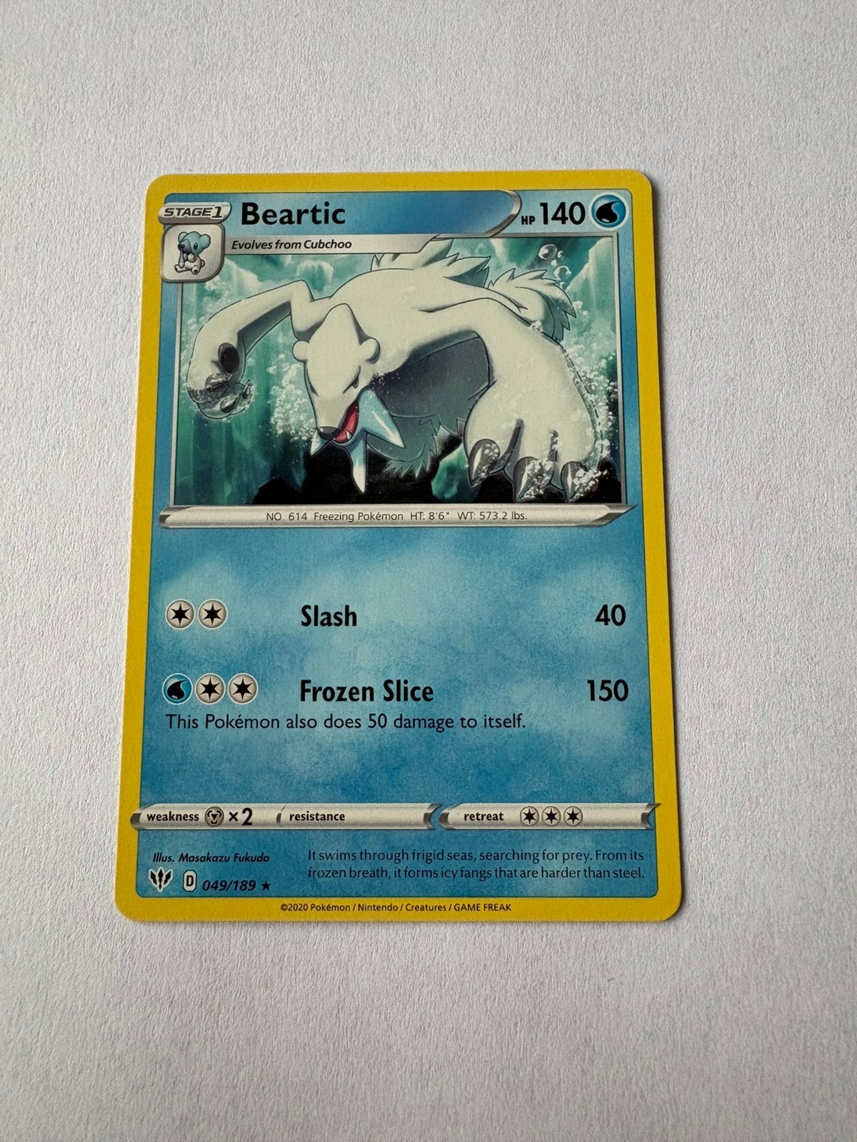 Pokémon kaart Stage1 Beartic, Ophalen of Verzenden, Nieuw