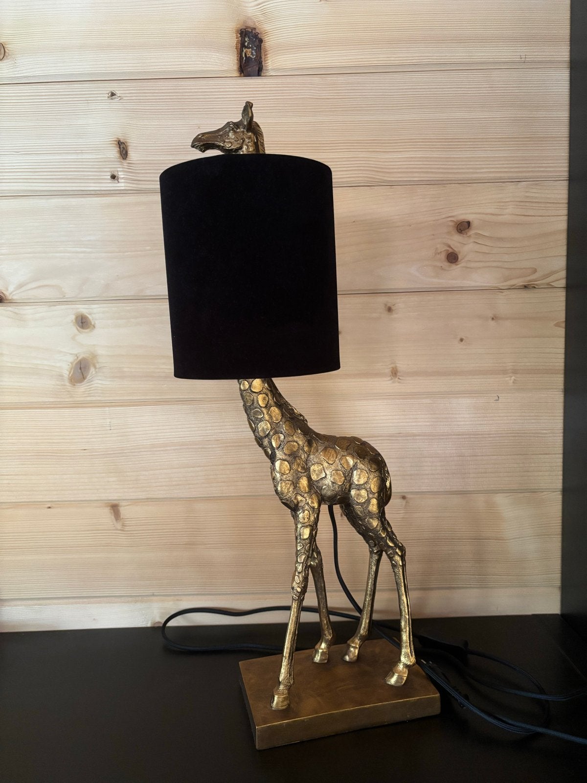 Tafellamp Light & Living Giraffe - Zo goed als nieuw, Goud, Met kap, Metaal, E27 (groot)