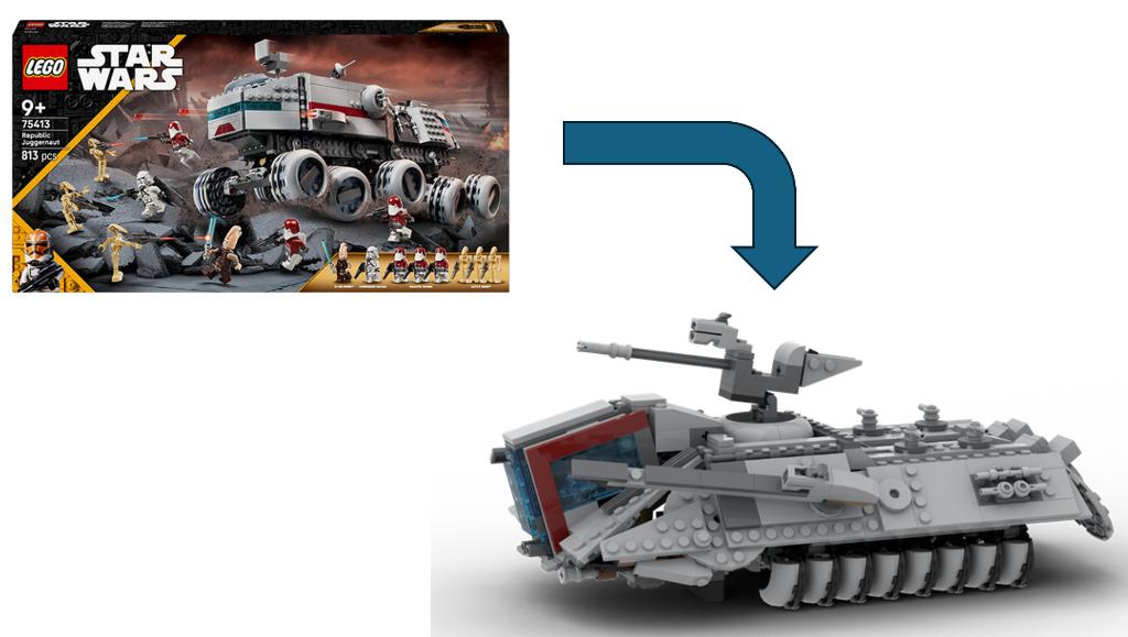 LEGO Star Wars Republic Juggernaut (75413, compleet) + AT UT, Star Wars, Verzenden, Lego, Overige typen