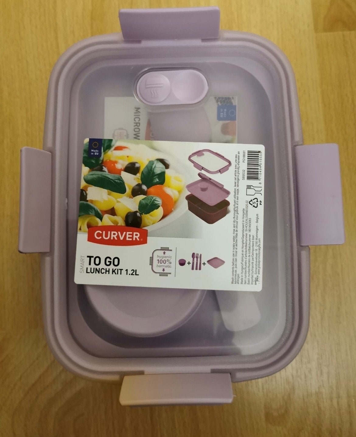 Curver To Go 1,2 liter Lunchtrommel Paars met Bestek - Nieuw, Paars, Kunststof, Nieuw, Ophalen of Verzenden