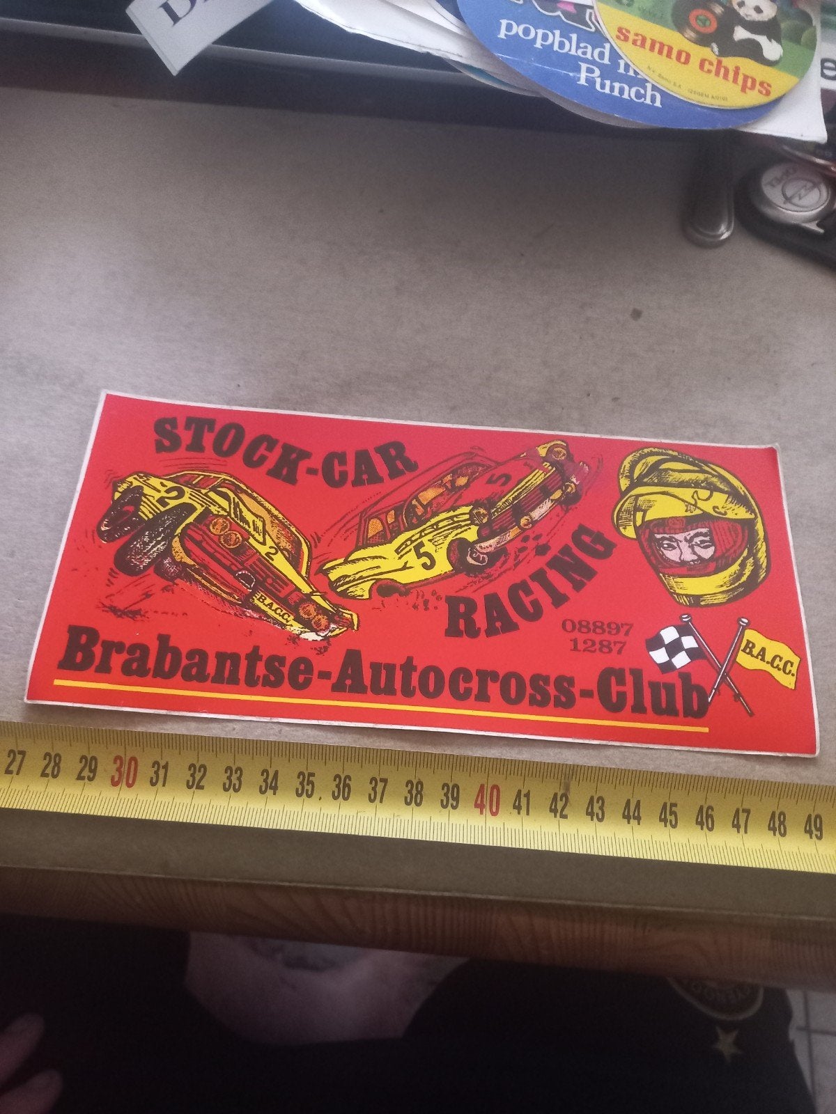 Vintage Brabantse Autocross Club Stock-Car Racing Sticker, Ophalen of Verzenden, Gebruikt