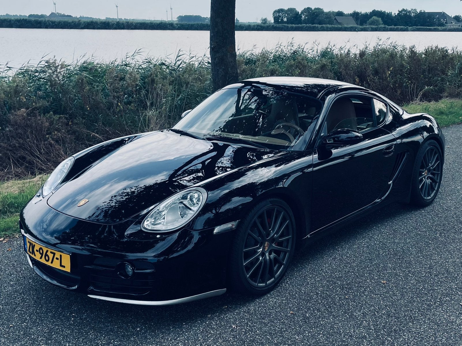 Porsche 987 Cayman S 2005 3.4l handbak 295pk RVS klepuitlaat, Beige, Leder, 3387 cc, Handgeschakeld