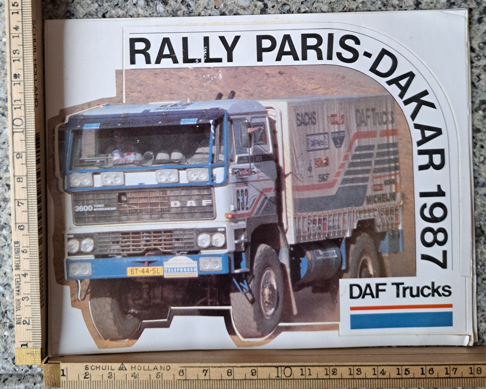 Vintage sticker DAF Trucks 1987 Rally Paris Dakar