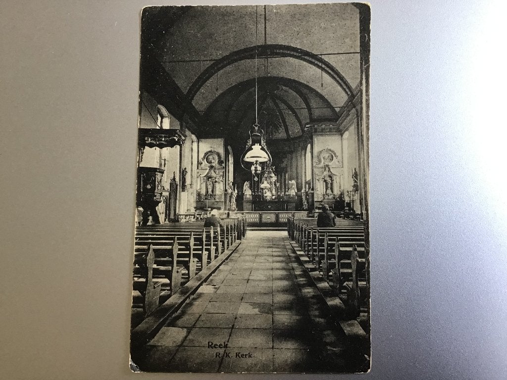 Oude Ansichtkaart R.K. Kerk Reek - 1950-60, Ophalen of Verzenden, 1940 tot 1960, Gelopen, Noord-Brabant