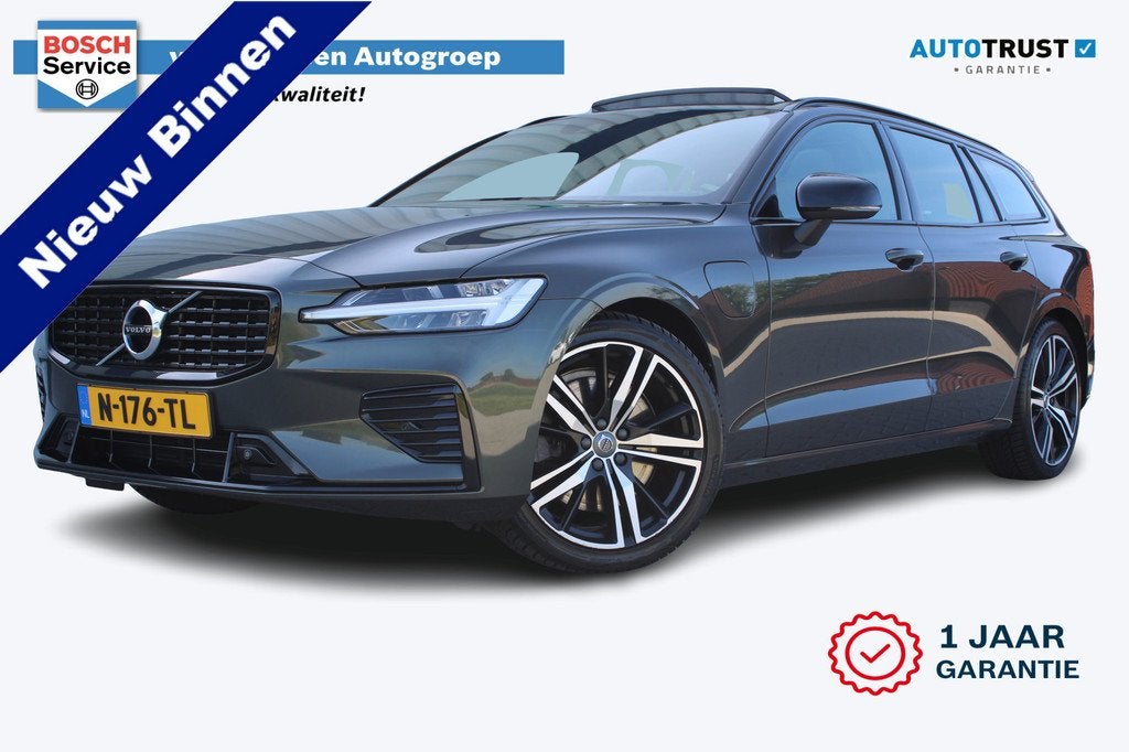 Volvo V60 2.0 T8 Recharge AWD R-Design | Incl. 12 maanden ga, Auto's, Volvo, Bedrijf, Te koop, V60, 4x4, ABS, Achteruitrijcamera