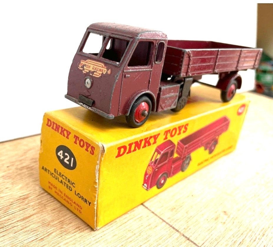 Dinky Toys 421 Electric Articulated Lorry met doos, Antiek en Kunst, Antiek | Speelgoed, Ophalen of Verzenden