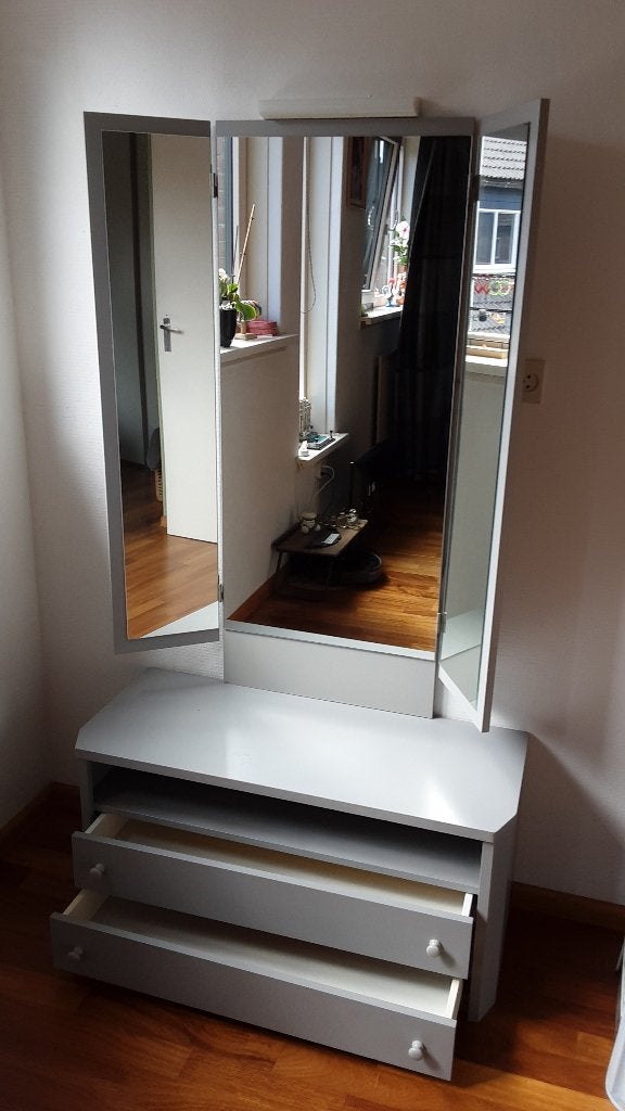Kaptafel met spiegel, Ophalen, Gebruikt, 65 cm of meer, 70 cm of meer