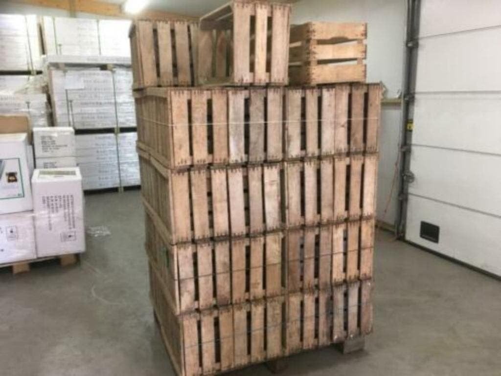 Zeer oude Belgische 3-lats houten appelkisten - fruitkisten