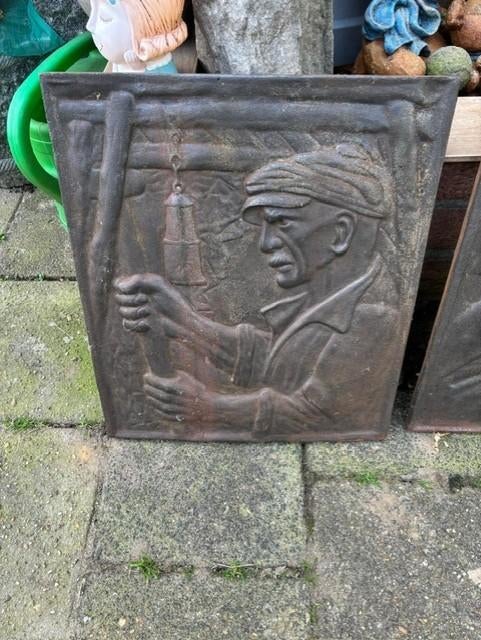 Te koop gietijzeren decoratieplaten van het mijnverleden, Antiek en Kunst, Curiosa en Brocante, Ophalen