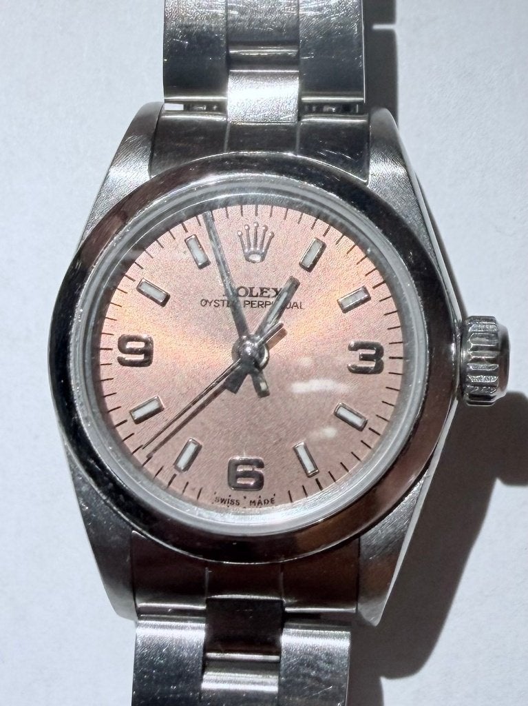Rolex Oyster Perpetual Pink Lady 76080 Automatic, Staal, Gebruikt, Polshorloge, Ophalen of Verzenden