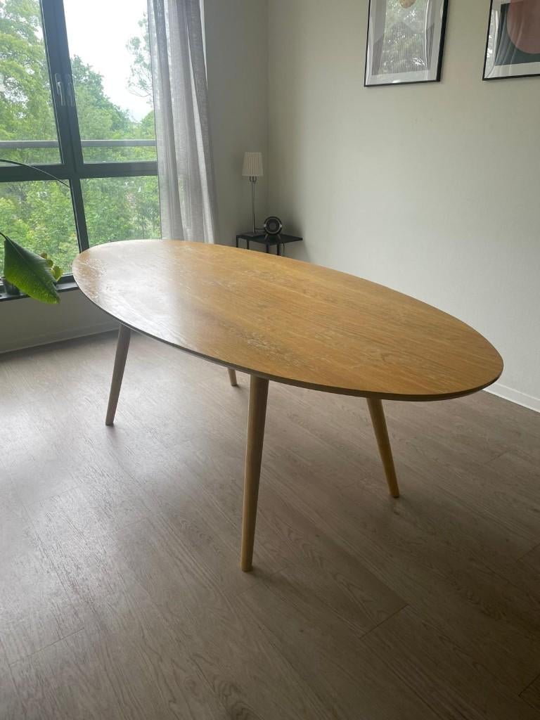 Ovale eettafel, Ophalen, Gebruikt, 50 tot 100 cm, Vijf personen of meer
