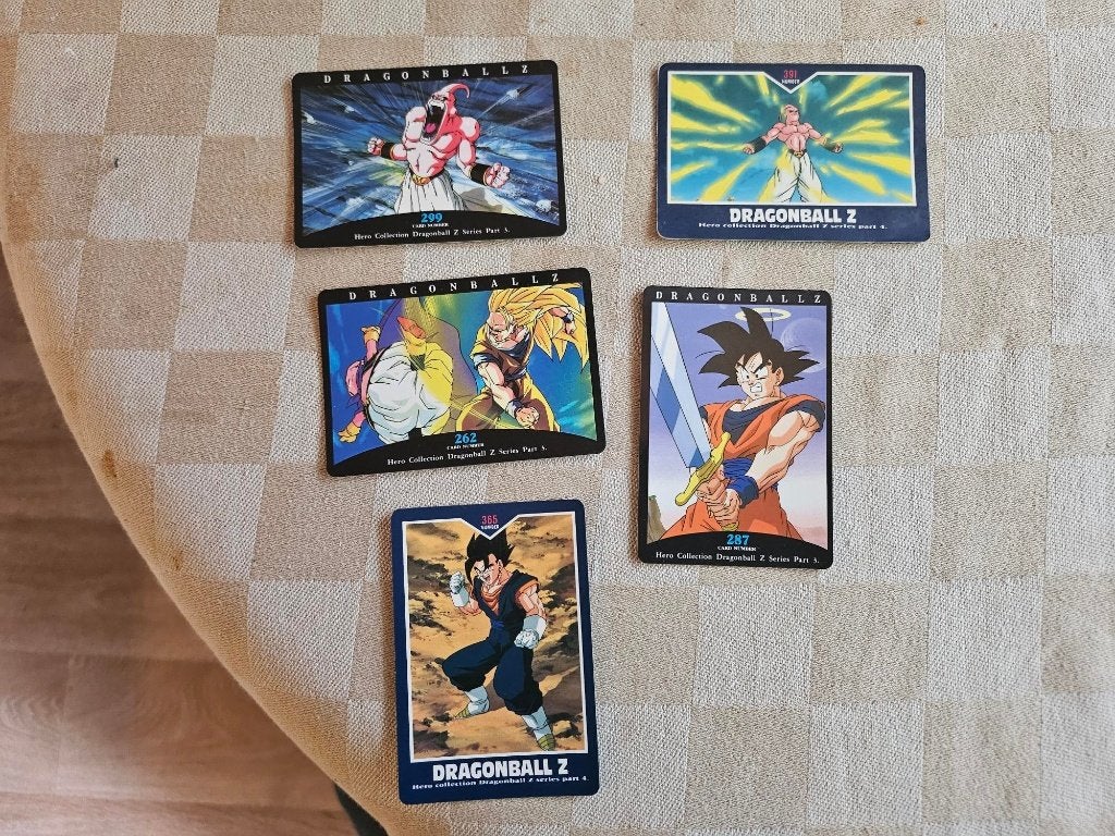 5 Japanse dragonball z kaarten origineel oa SS3 Goku, Ophalen of Verzenden, Nieuw, Meerdere kaarten