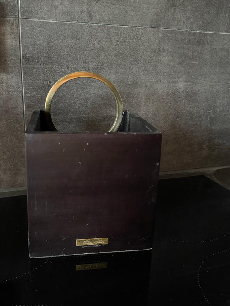 Riviera Maison Houten bestekbak met Gouden Ring, Huis en Inrichting, Hout, Ophalen of Verzenden, Landelijk, Gebruikt