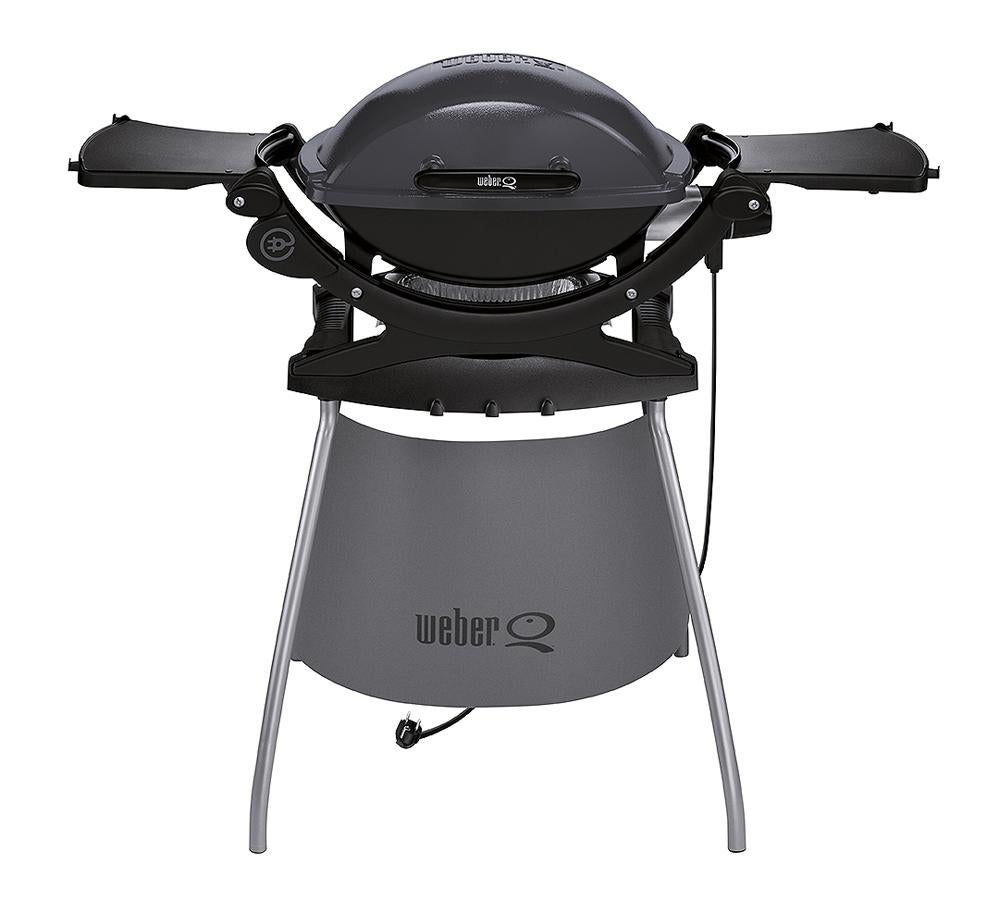 Weber Q 1400 Dark Grey Stand, met hoes + extra's, z.g.a.n., Ophalen, Zo goed als nieuw, WEBER