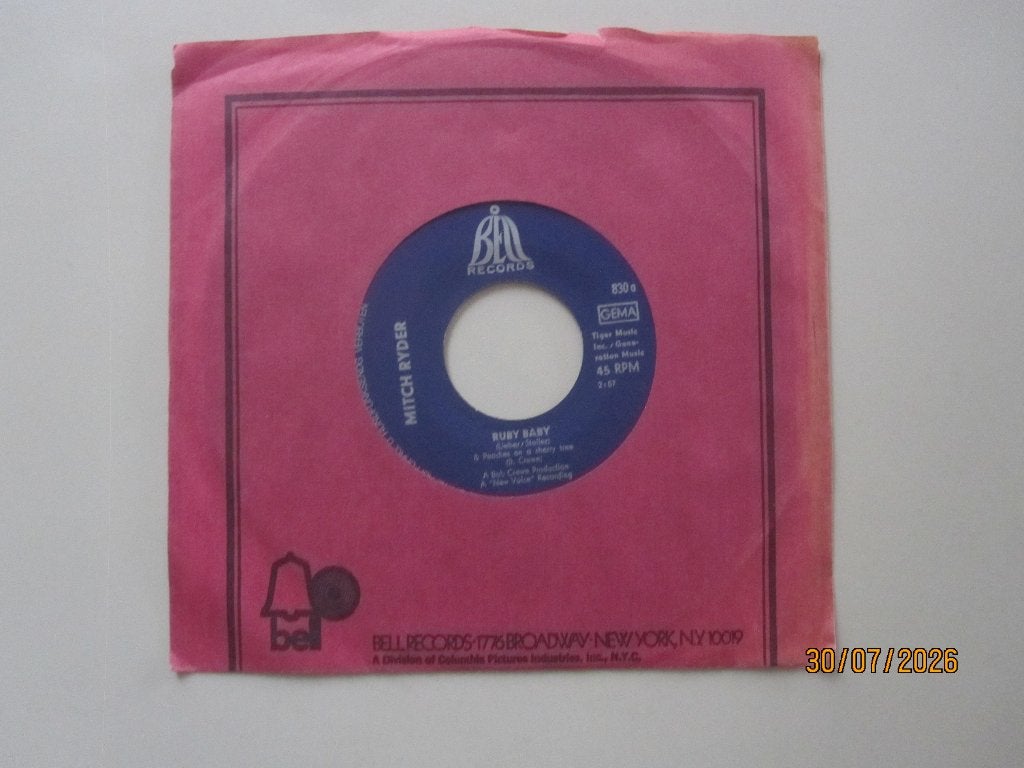 MITCH RYDER - ruby baby - vinyl 7", Gebruikt, 7 inch, Ophalen of Verzenden, Rock en Metal