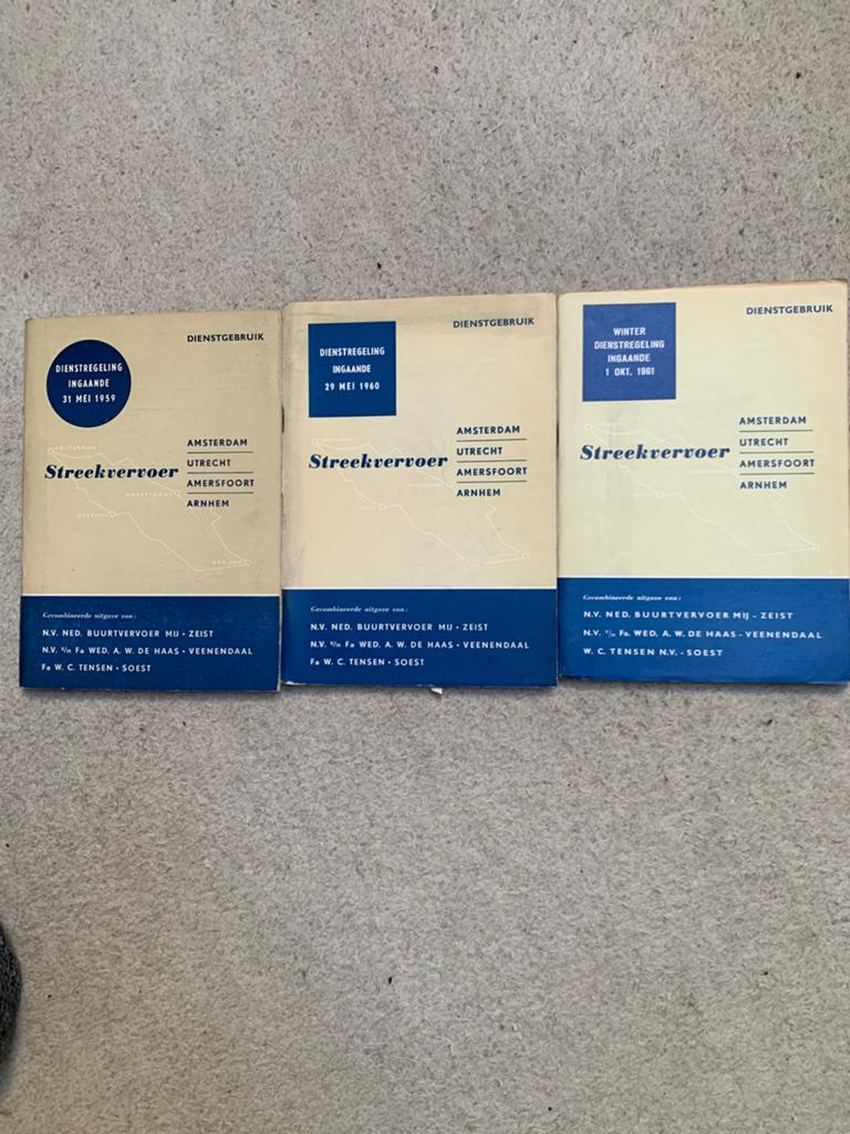 3 Dienstregelingen nbm de haas tensen., Verzamelen, Ophalen of Verzenden, Nieuw, Bus of Metro, Boek of Tijdschrift