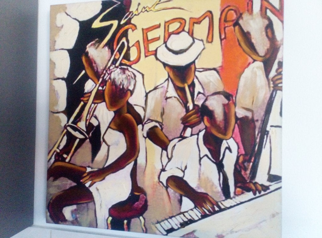 Olieverf op canvas 50x50, Ophalen, Overige materialen, Olieverf, Figuren