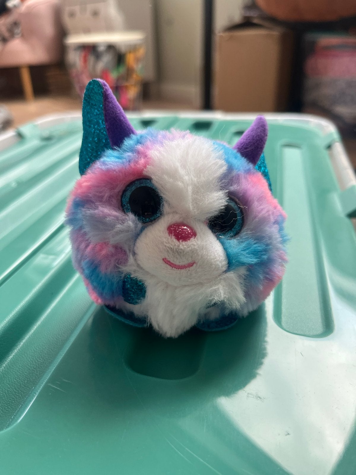 Ty Beanie Boos Cleo de Kat - Roze, Blauw, Wit, Ophalen of Verzenden, Kat, Roze, Klein (minder dan 20 cm)