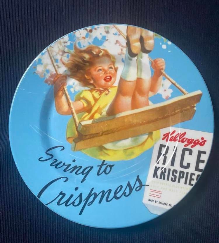 Kellogg’s Rice Krispies rond bord. Drsn. 21 cm., Huis en Inrichting, Ophalen, Overige materialen, Zo goed als nieuw, Bord(en)