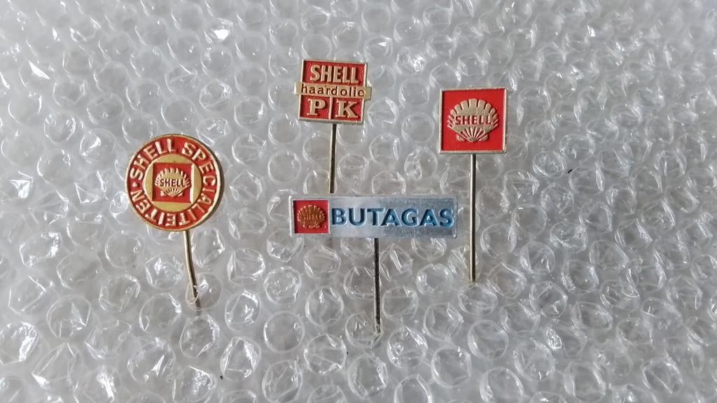 4 verschillende speldjes shell, Ophalen of Verzenden, Zo goed als nieuw, Overige onderwerpen
