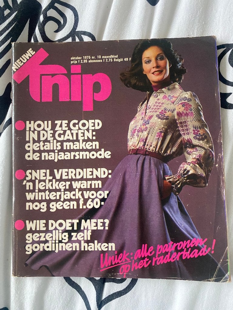 knip maandblad voor zelfmaakmode 1975 oktober, Hobby en Vrije tijd, Kledingpatronen, Ophalen of Verzenden, Gebruikt, Vrouw, Knipmode