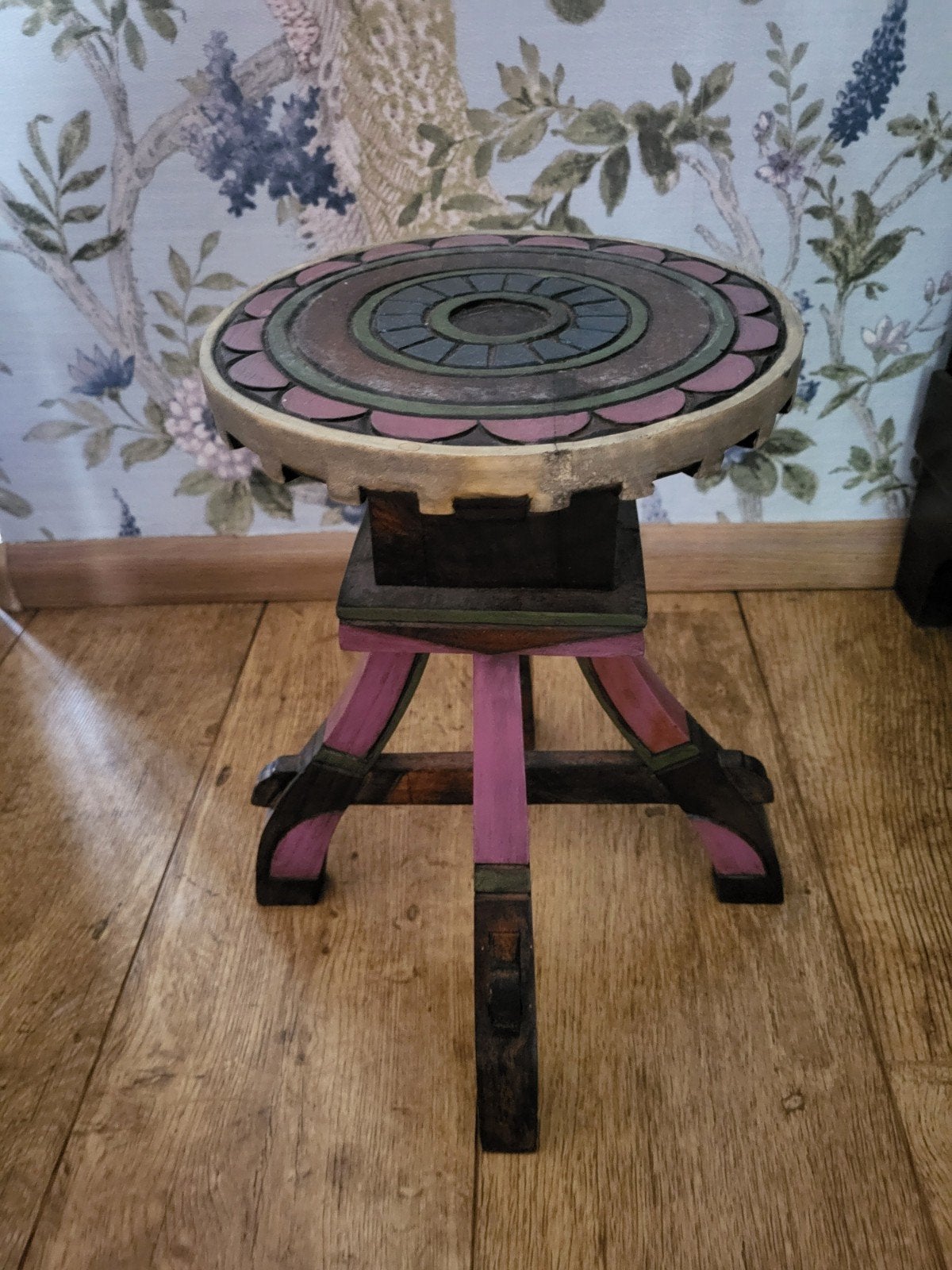 Afrikaans vintage houtsnijwerk krukje, Ophalen of Verzenden, Hout