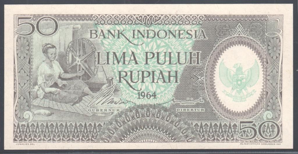 Indonesia 50 Rupiah 1964, Verzenden, Zuidoost-Azië, Los biljet