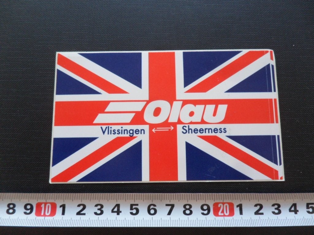 sticker 323 vlag GB ferry OLAU vlissingen - sheerness, Ophalen of Verzenden, Zo goed als nieuw