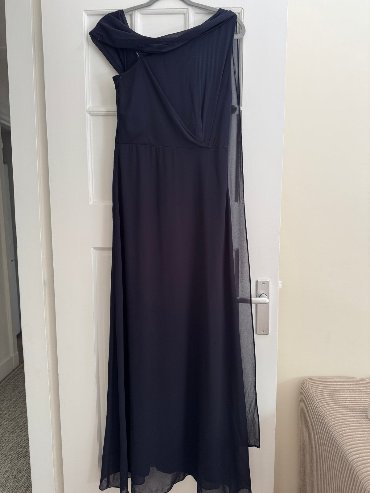 Maxi Jurk - Elegante Avondjurk in Marineblauw, Maat 38/40 (M), Blauw, Ophalen of Verzenden, Zo goed als nieuw