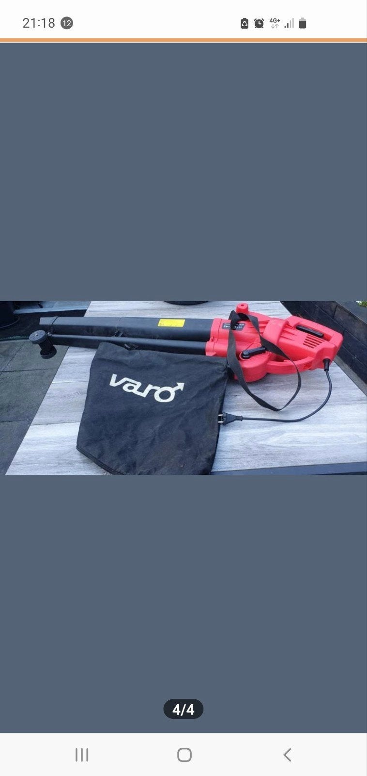 Varo bladblazer/bladzuiger met opvangzak, Ophalen, Gebruikt, Met opvangzak, Handgedragen