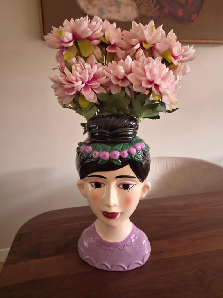 Vaas hoofd inclusief kunstbloemen, Ophalen