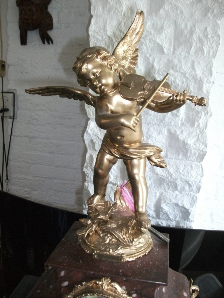 Een Marmer Pendule van ROUSSEAU  1857, Antiek en Kunst, Ophalen of Verzenden