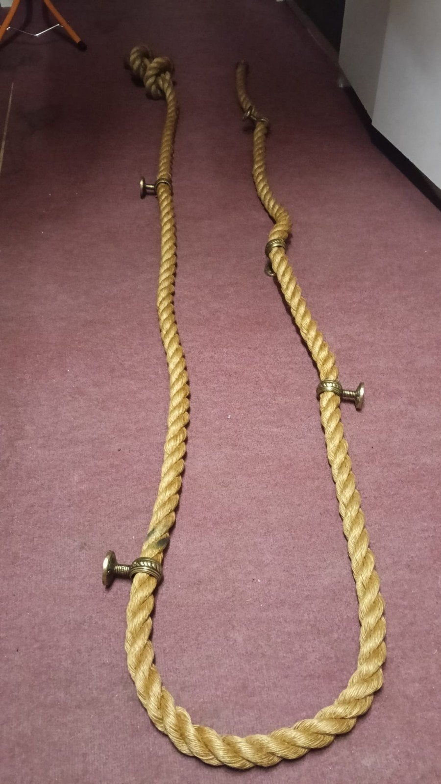 Trapleuning touw met koperen bevestiging lang 6 meter dik 4, Ophalen, 250 cm of meer, Palen