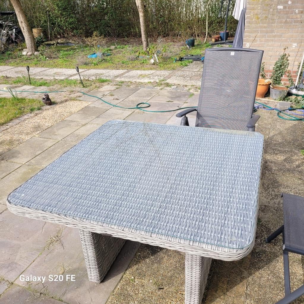 Tuinset, Tuin en Terras, Tuinsets en Loungesets, Ophalen, 4 zitplaatsen, Rotan, Zo goed als nieuw