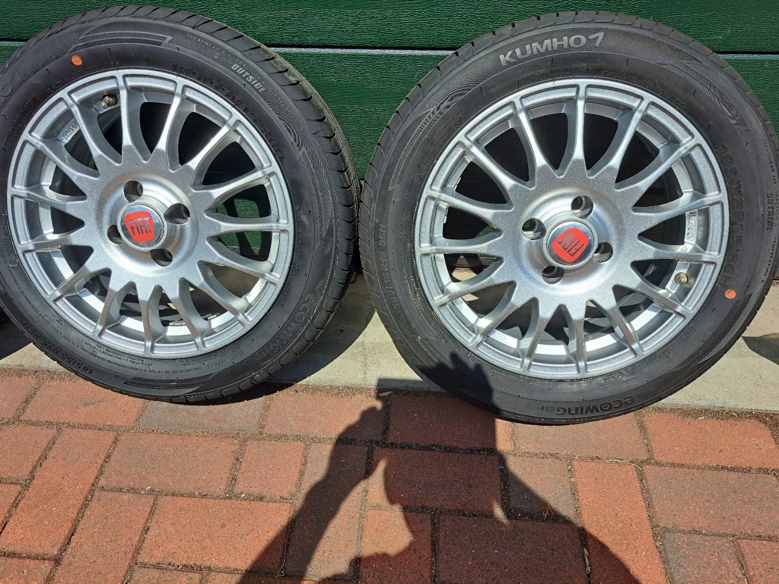 Fiat 500 15 inch velgenset 4x98, Gebruikt, 15 inch, 185 mm, Band(en)