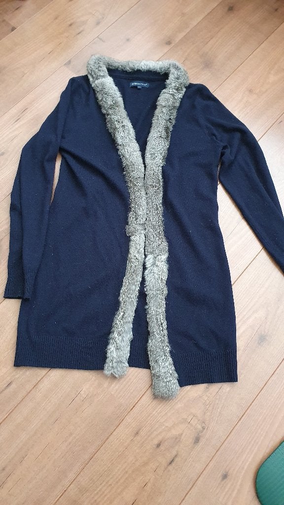 Vest: Donker blauw lang vest Josephine & Co maat L, Kleding | Dames, Truien en Vesten, Ophalen, Zo goed als nieuw, Blauw