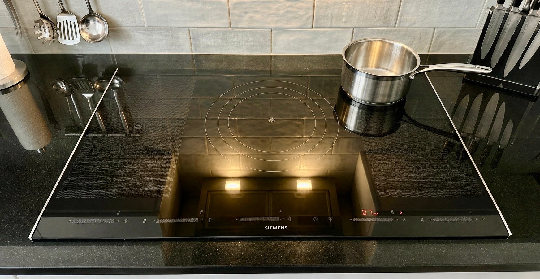 Siemens inductie kookplaat 90 cm 5 zones, Witgoed en Apparatuur, Kookplaten, Ophalen, Zo goed als nieuw, Energieklasse A of zuiniger