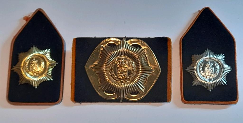 Compleet setje regiment infanterie van heutsz, Ophalen of Verzenden, Landmacht, Nederland, Embleem of Badge