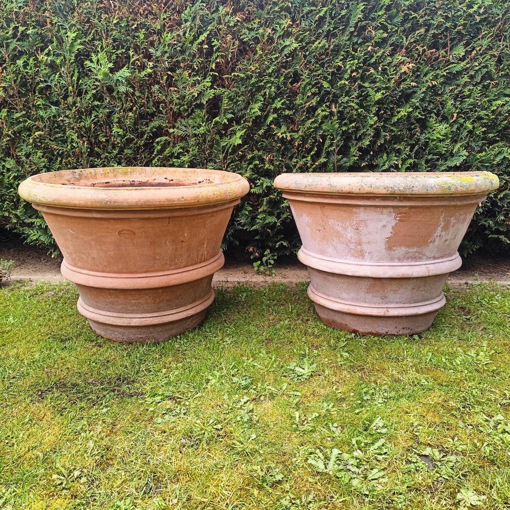 2 hele grote terracotta bloempotten D73cm!H60cm!, Tuin en Terras, Bloempotten, Ophalen, Rond, Minder dan 40 cm
