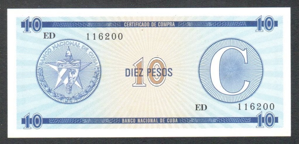 Bankbiljet - Cuba 10 Pesos C 1985., Ophalen of Verzenden, Midden-Amerika, Los biljet