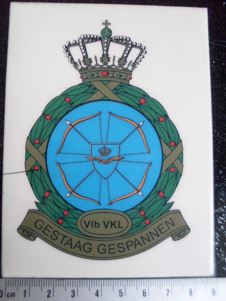 sticker vliegbasis volkel gestaag gespannen logo, Verzenden, Zo goed als nieuw, Bedrijf of Vereniging