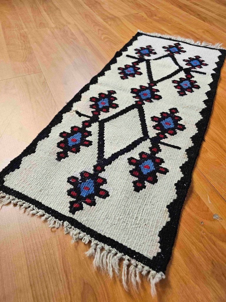 Kelim loper 68/31 cm, Minder dan 50 cm, Gebruikt, 50 tot 100 cm, Zwart