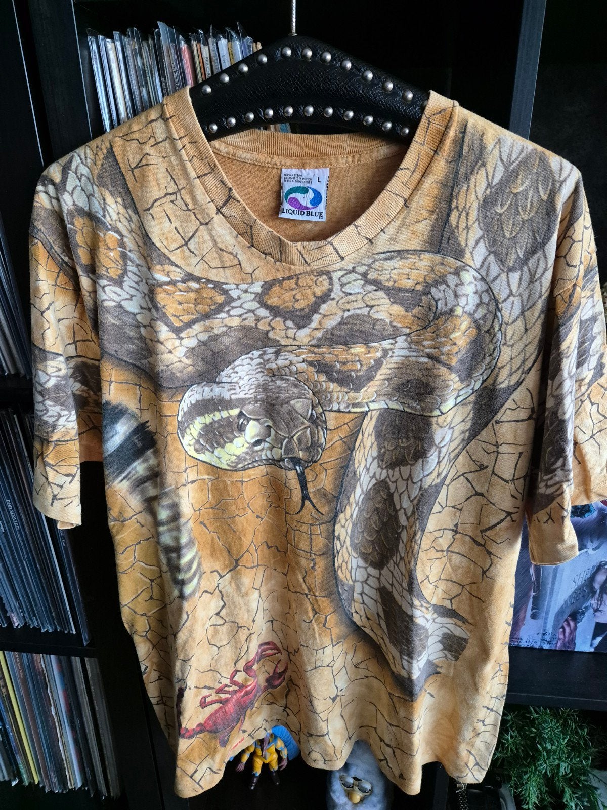 Vintage Liquid Blue slang en schorpioen T-shirt, Maat 52/54 (L), Liquid Blue, Meerkleurig, Ophalen of Verzenden