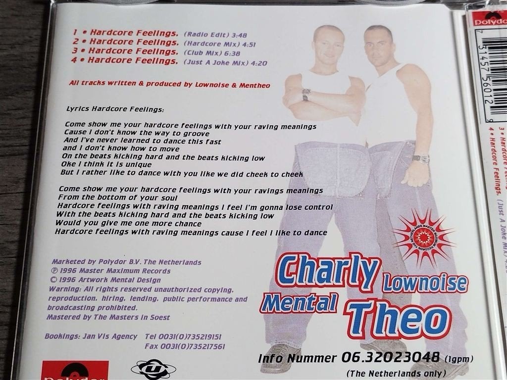 Charly Lownoise & Mental Theo ‎– Hardcore Feelings, Ophalen of Verzenden, Zo goed als nieuw
