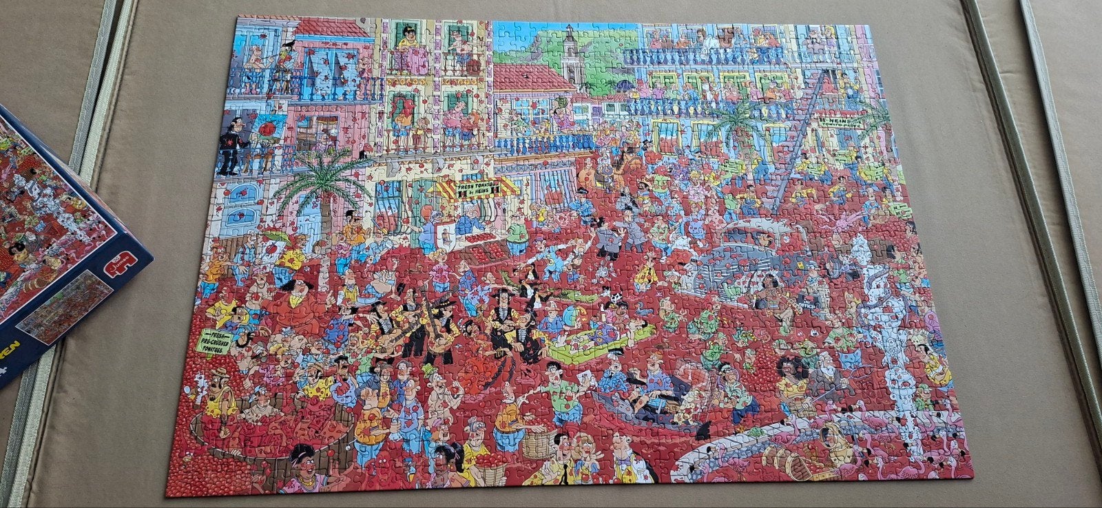 Jan van Haasteren Puzzel - 1000 stukjes - la Tomatina, Ophalen, 500 t/m 1500 stukjes, Gebruikt, Legpuzzel