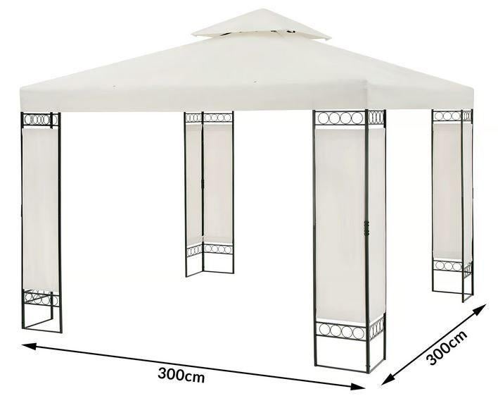 Paviljoen 3x3, partytent prieel crème GRATIS BEZORGD!, Verzenden, Minder dan 4 meter, Nieuw, Nvt