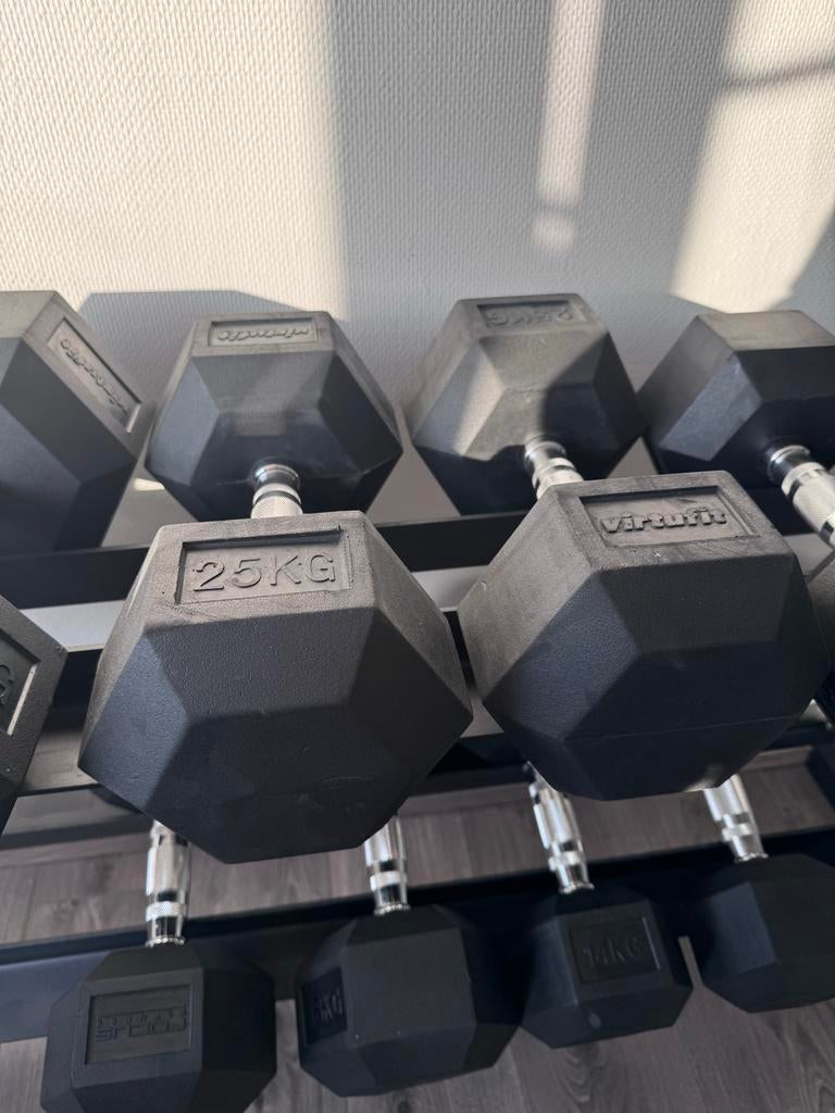 Hexa dumbbells set 18 kilo per stuk, Ophalen, Gebruikt, Armen, Dumbbell