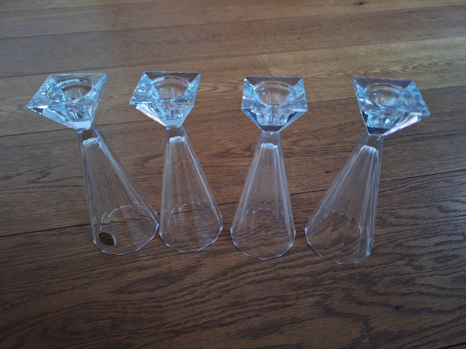 4 Kristallen Kandelaars - Cristal d'Arques, Ophalen, Zo goed als nieuw, Kandelaar