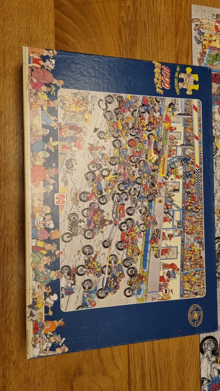 Jan van Haasteren puzzel 1000 stukjes Motorrace compleet, Ophalen, 500 t/m 1500 stukjes, Zo goed als nieuw, Legpuzzel